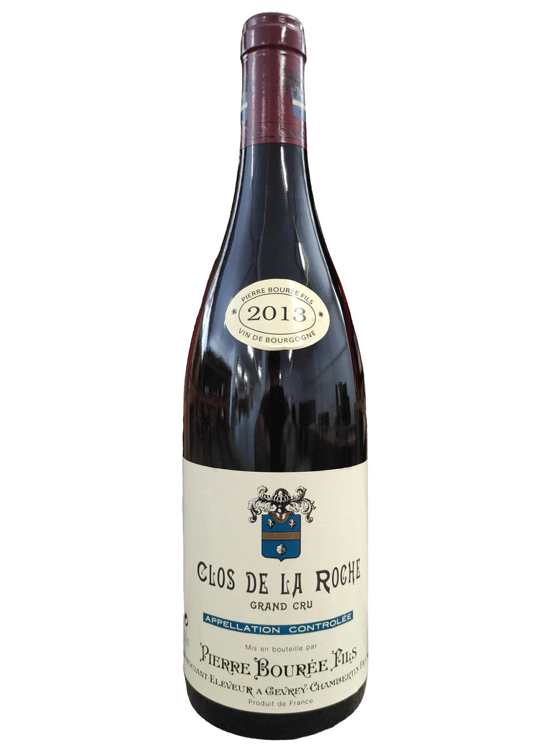 bottiglia in vetro di vino rosso Morey Saint Denis Rouge AOC Pierre Bouree