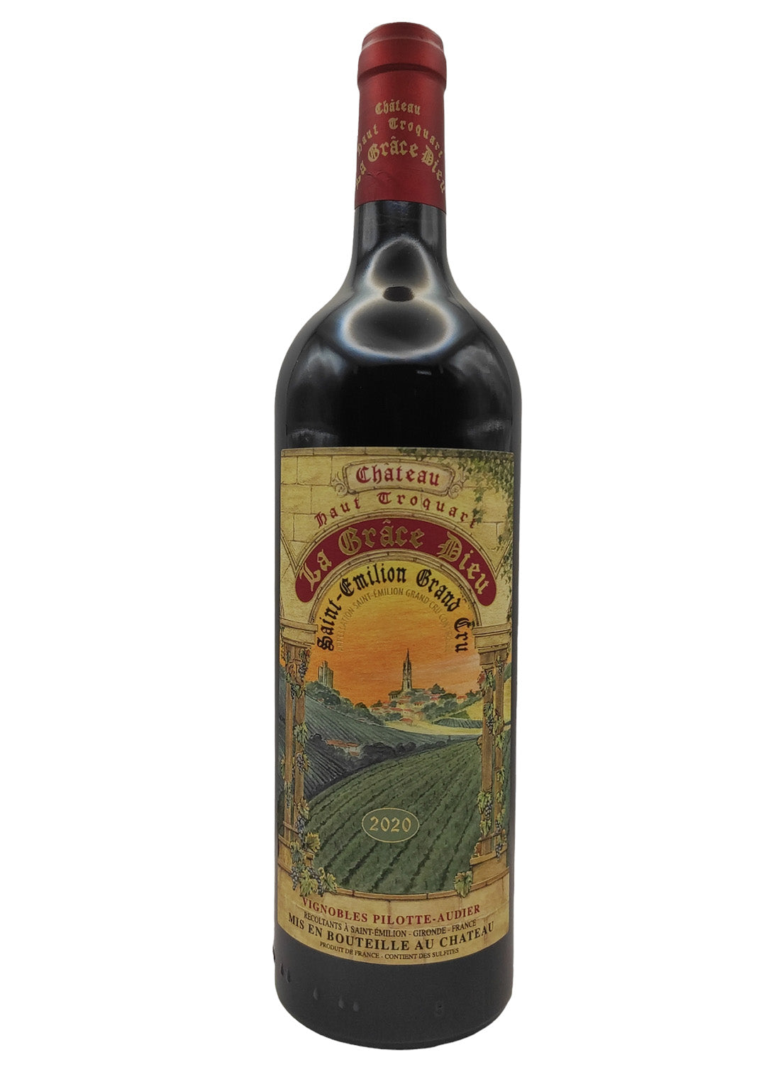 Vino rosso Saint Emilion Grand Cru Chateau Haut Troquart cantina la grace dieu