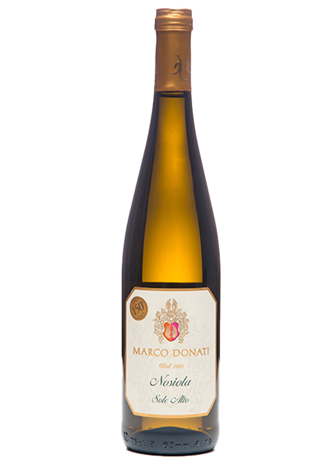 bottiglia di vino bianco in vetro nosiola cantina marco donati
