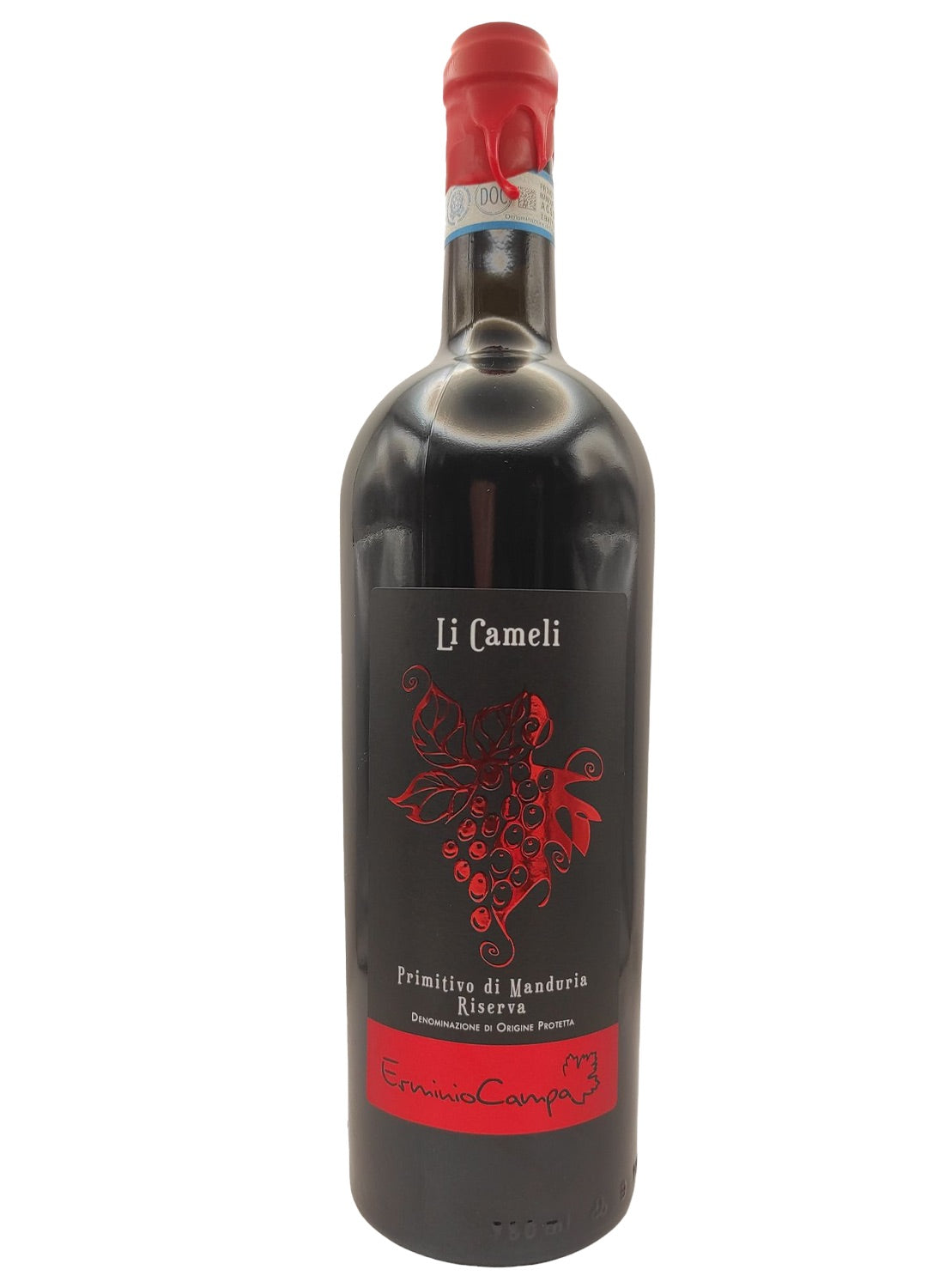 Vino rosso primitivo di manduria riserva Li Cameli cantina Erminio Campa