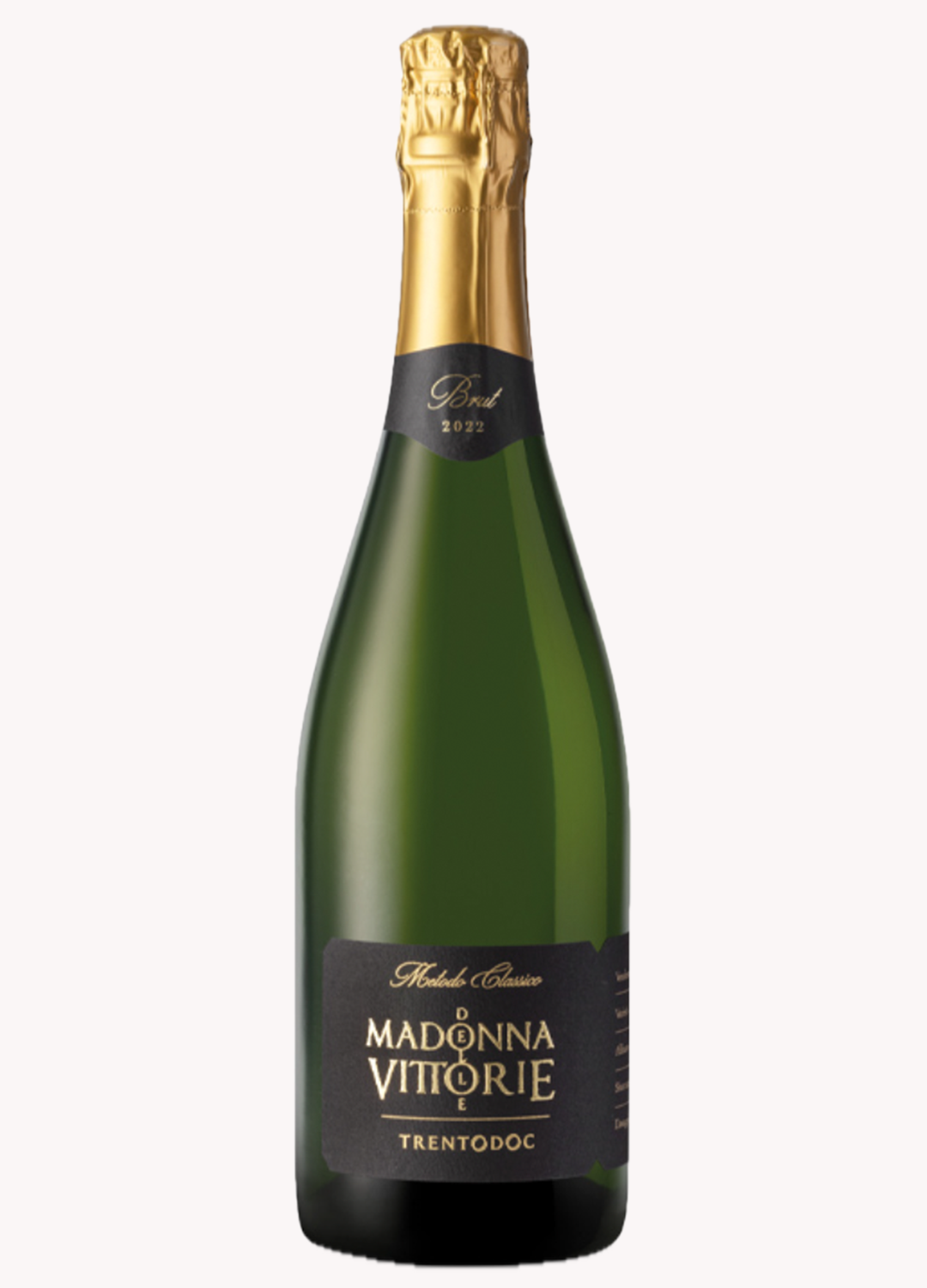 Bottiglia di Trentodoc Brut Millesimato Blanc de Blancs Madonna delle Vittorie, Chardonnay 100%, Alto Garda, Trentino