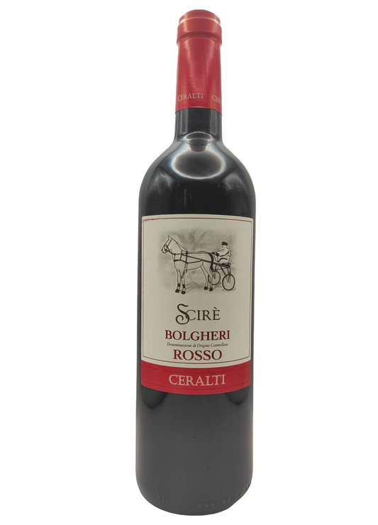 Bottiglia Bolgheri Rosso Scirè DOC Bio Ceralti — vino rosso 
biologico Cabernet Merlot Syrah Bolgheri Toscana Livorno