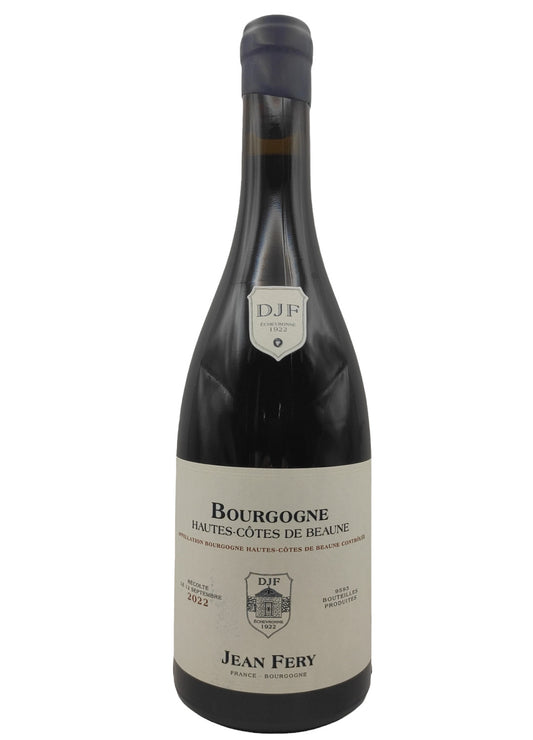 Bottiglia di vino rosso in vetro Bourgogne Hautes Cotes De Beaune Rouge cantina Jean Fery