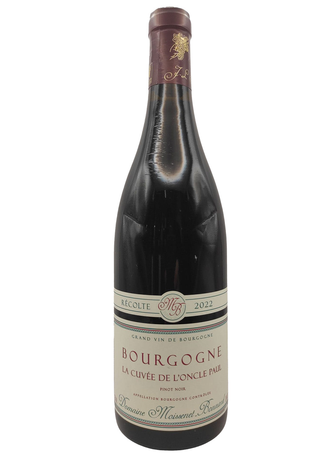 Vino Bourgogne Rouge Oncle Paul cantina Moissenet Bonnard
