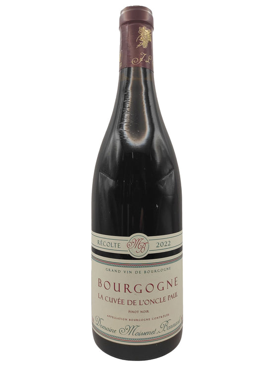 Vino Bourgogne Rouge Oncle Paul cantina Moissenet Bonnard