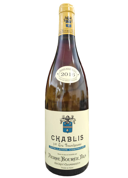 bottiglia in vetro di vino bianco Chablis 1Er Cru Fourchame Pierre Bouree