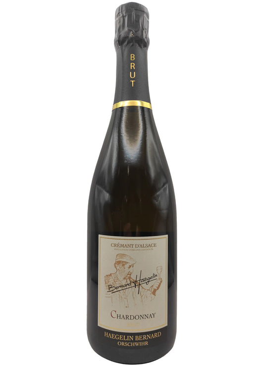 Bottiglia Crémant d'Alsace Blanc de Blancs Brut AOC Haegelin Bernard — bollicine Chardonnay 100% biodinamico Orschwihr Alsazia