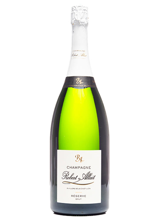 Bottiglia in vetro di champagne Cuvee Reserve Brut cantina Robert Allait
