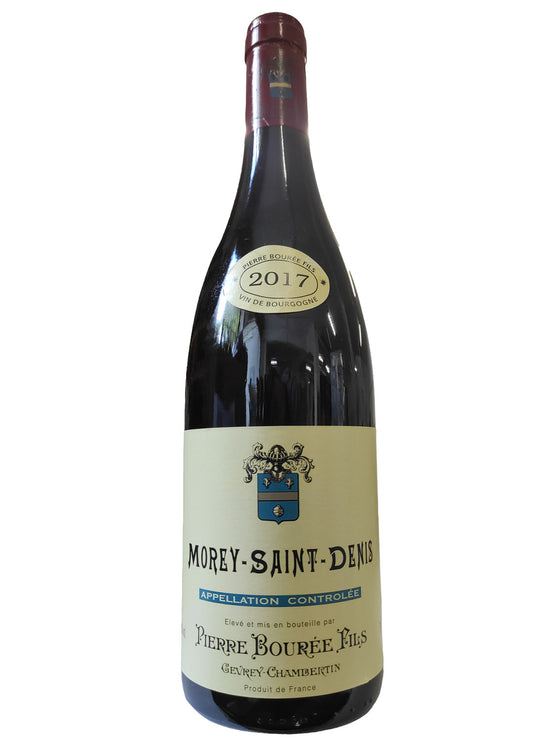 bottiglia di vino rosso in vetro Morey Saint Denis Rouge cantina pierre bouree