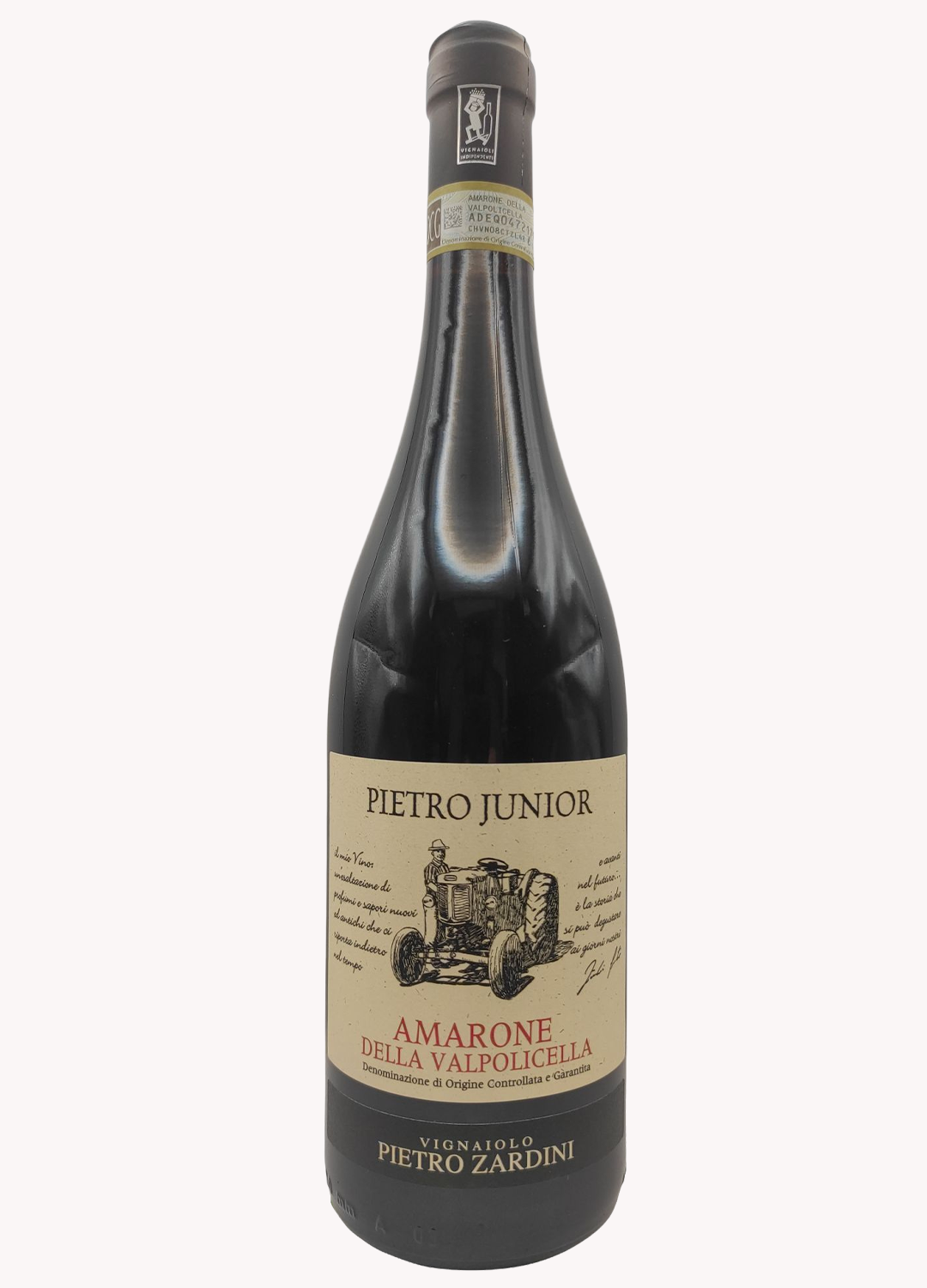 Bottiglia Amarone della Valpolicella Classico Pietro Junior DOCG Pietro Zardini — 
vino rosso appassimento Corvina Valpolicella Classica Verona Veneto