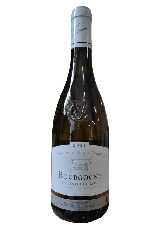 Vino bianco Bourgogne blanc La Rente de Giron cantina Vieux College
