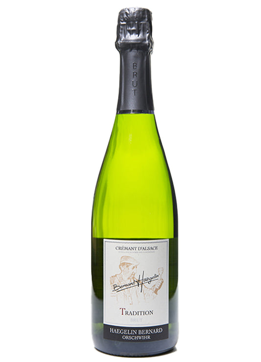 Bottiglia Crémant d'Alsace Brut Tradition AOC Haegelin Bernard — bollicine Pinot Noir Auxerrois Chardonnay biodinamico Orschwihr Alsazia