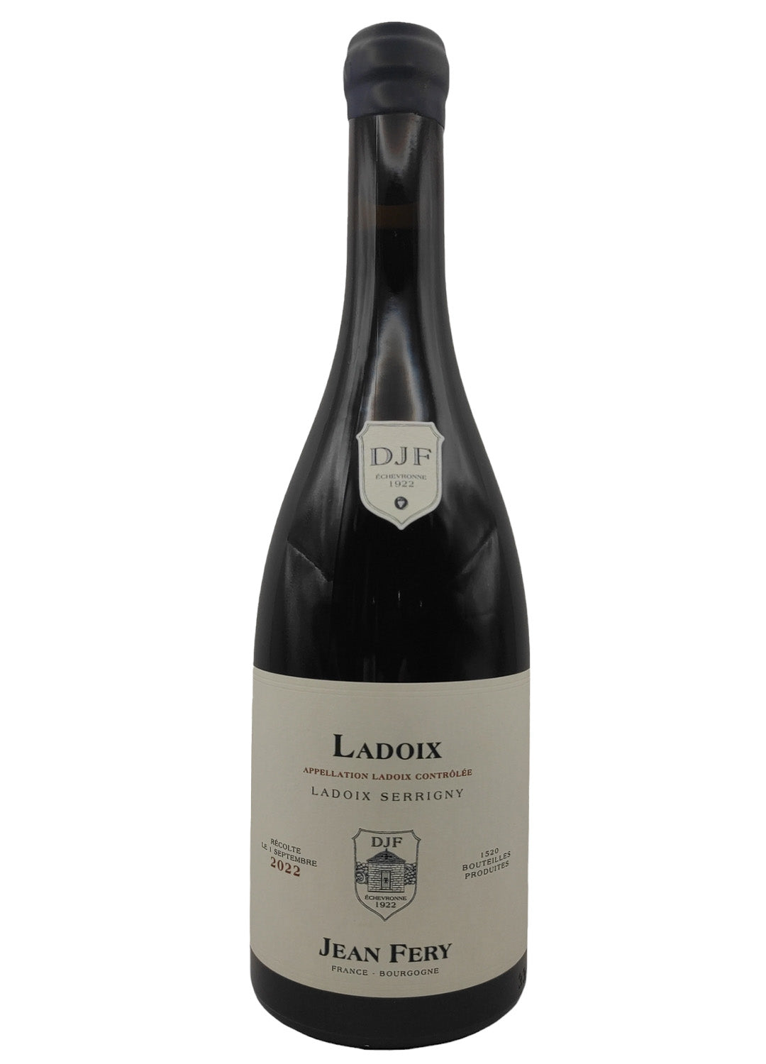 Bottiglia in vetro di vino rosso ladoix rouge serrigny cantina jean fery