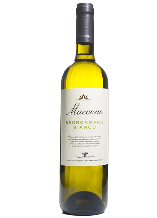 bottiglia di vino bianco negroamaro bianco maccone cantina angiuli donato