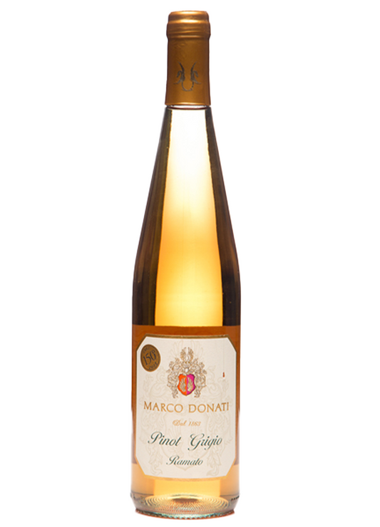 bottiglia di vino bianco in vetro pinot grigio marco donati